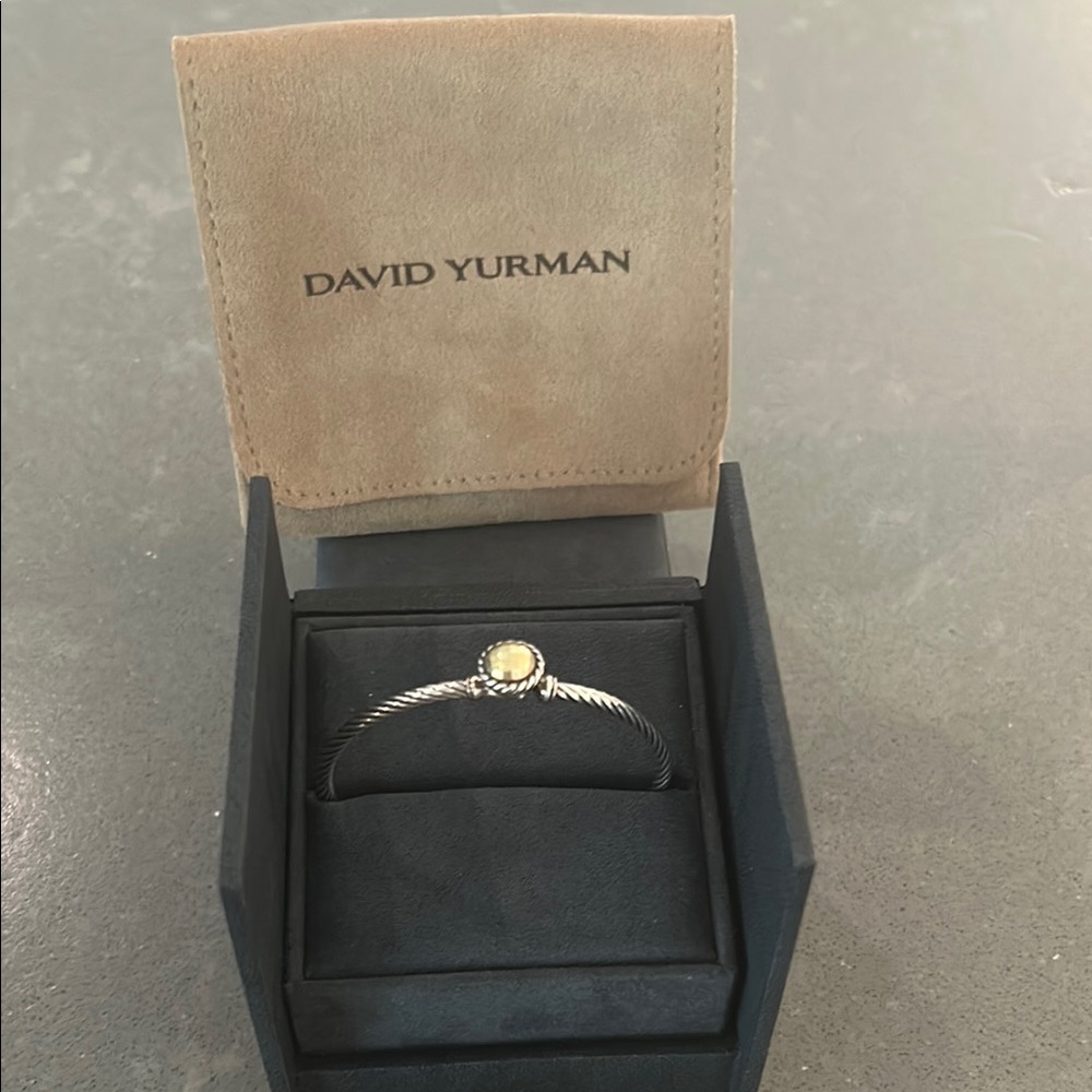David Yurman Silver Bracelet with Gold Centerpiece